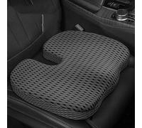 NFAHBAQA Car Seat Cushion for Skoda Octavia Kamiq Karoq Kodiaq Superb Yeti Scout, Memory Foam Seat Cushion, Breathabl Adult Booster Seat Cushion, Non Slip Back Pain Relief Chair Pad,Dark gray