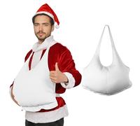 NFAUEIK Santa Belly Stuffer Unisex,One Size Santa Big Fake Belly Padded for Christmas Halloween Cosplay., White, One Size