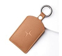 NFC Card Key Case Compatible For Polestar 4 Compatible For Polestar 2/3/4 Closure Key Fob Cover Leather Compatible For Men And Women(Brown A)
