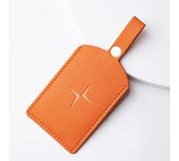 NFC Card Key Case Compatible For Polestar 4 Compatible For Polestar 2/3/4 Closure Key Fob Cover Leather Compatible For Men And Women(Orgnge B)