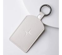 NFC Card Key Case Compatible For Polestar 4 Compatible For Polestar 2/3/4 Closure Key Fob Cover Leather Compatible For Men And Women(White A)