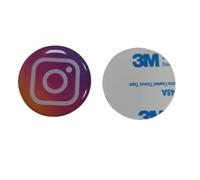 NFC Instagram epoxy Sticker - 3cm Smart Tap Tag for Business - Get More Followers - Tap to Open Instagram Profile - No Subscription, Unlimited Taps - One-Time Payment - NFC Social Media Tag