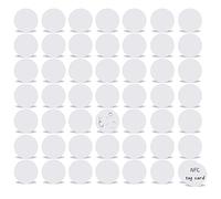 NFC Label,NTAG215 Blank Writable Circular Tag Card Programmable 504 Bytes Memory Compatible All Mobile Phones and Devices That Support NFC (25mm-50pcs)