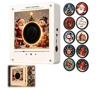 NFC Mini Vinyl Record Player, Magnetic Fridge Music Nightlight | 4.33x5.12x1.97in, 9 Mini Records Included, USB-C Rechargeable, Soft Glow Light, Fridge Magnet Mount