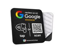 NFC Review Plate with QR Code - Tap & Scan Customer Review Plate for Restaurants, Shops, Salons, Offices, Customer Feedback Plate (Google Review Black Plate, 1 Piece)