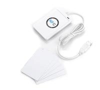 NFC RFID Reader, Contactless Reader Card IC NFC RFID Reader Writer ACR122U ISO 14443A / B + Software for Home Security Office, White