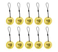 NFC Tags Keychain Pack, NTAG213 Programmable NFC Cards and Key Fobs with EP Sealed Shell Elastic Cord and Password Protection