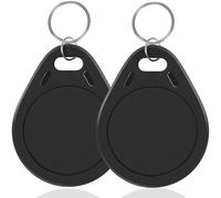 NFC Tags Ntag215 NFC Keytags Black NFC fob Rewritable NFC 215 Tag NFC Business Card Programmable NFC Tag 504 Bytes Memory，Compatible with Android & iPhones(NFC215BLACK-2PCS)