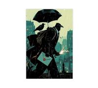 NFDVFHFRQ Abstract City Messenger Crow (3) Canvas Poster Bedroom Decor Landscape Office Room Decor Gift 12x18inch(30x45cm)