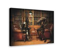NFDVFHFRQ Aliens Playing Chess Canvas Poster Bedroom Decor Landscape Office Room Decor Gift 08x12inch(20x30cm)