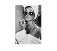 NFDVFHFRQ Audrey Hepburn Lipstick(1) Canvas Poster Wall Art Decor Print Picture Paintings for Living Room Bedroom Decoration 12x18inch(30x45cm)