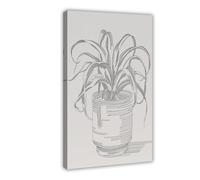NFDVFHFRQ Botanical Sketching Line Art Poster Canvas Poster Bedroom Decor Landscape Office Room Decor Gift 16x24inch(40x60cm)