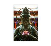 NFDVFHFRQ Bronze Buddha Statue (3) Canvas Poster Wall Art Decor Print Picture Paintings for Living Room Bedroom Decoration 16x24inch(40x60cm)