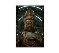 NFDVFHFRQ Bronze Buddha Statue Gear Canvas Poster Wall Art Decor Print Picture Paintings for Living Room Bedroom Decoration 12x18inch(30x45cm)