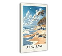 NFDVFHFRQ Jekyll Island Poster Canvas Poster Wall Art Decor Print Picture Paintings for Living Room Bedroom Decoration 08x12inch(20x30cm)