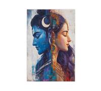 NFDVFHFRQ Shiva Shakti, Lord Shiva Poster Canvas Poster Wall Art Decor Print Picture Paintings for Living Room Bedroom Decoration 16x24inch(40x60cm)