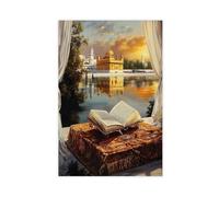 NFDVFHFRQ Sri Harmandir Sahib Canvas Poster Wall Art Decor Print Picture Paintings for Living Room Bedroom Decoration 12x18inch(30x45cm)
