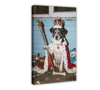 NFDVFHFRQ The Stray Dog Wearing A Crown (2) Canvas Poster Wall Art Decor Print Picture Paintings for Living Room Bedroom Decoration 08x12inch(20x30cm)