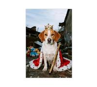 NFDVFHFRQ The Stray Dog Wearing A Crown Canvas Poster Bedroom Decor Landscape Office Room Decor Gift 12x18inch(30x45cm)