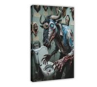 NFDVFHFRQ Toilet Mutant Zebra Terror (1) Canvas Poster Bedroom Decor Landscape Office Room Decor Gift 08x12inch(20x30cm)
