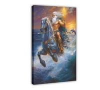 NFDVFHFRQ Vintage Poseidon Poseidon Art Poster Canvas Poster Wall Art Decor Print Picture Paintings for Living Room Bedroom Decoration 12x18inch(30x45cm)