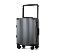 NFEKLFI Medium Suitcase Luggage 20/22/24 Inch Wide-Handle Aluminum Frame, Large Capacity Business Suitcase(Grey,22Inches 550mm)