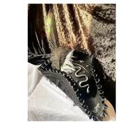 NFEKLFI Tricorn Hat Pirate Hat Retro Gothic Countess Pearl Triangle CosPlay Feather Costume Accessories Props(Color03)