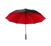NFEKLFI umbrella Automatic Long Handle Umbrella Portable Double Layer Ten Bones 180CM Windproof Multi-color Large Travel Rain Gear Sun Umbrellas(Black red)