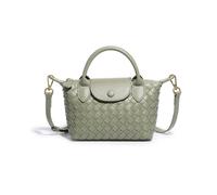 NFengHe Small Woven Crossbody Bags Purse for Women Trendy Leather Dumpling Lightweight Mini Handbag, A-light Green, S