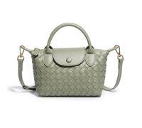 NFengHe Small Woven Crossbody Bags Purse for Women Trendy Leather Dumpling Lightweight Mini Handbag, A-light Green, S