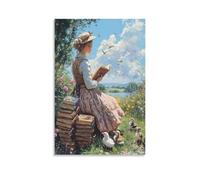 NFFBGFD Beatrix Potter in Countryside Garden, Canvas Poster Wall Art Decor Print Picture Paintings for Living Room Bedroom Decoration 16x24inch(40x60cm)