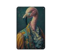 NFFBGFD Flamingo Vintage Portrait Retro Poster Metal Tin Sign Chic Art Retro Iron Painting Bar People Cave Cafe Family Garage Poster Wall Decoration 8x12inch(20x30cm)