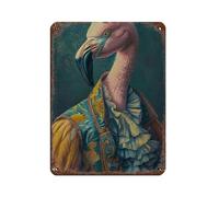 NFFBGFD Flamingo Vintage Portrait Tin Sign Vintage Metal Pub Club Cafe Bar Home Wall Art Decoration Poster Retro 12x16inch(30x40cm)