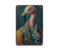 NFFBGFD Flamingo Vintage Portrait Tin Sign Vintage Metal Pub Club Cafe Bar Home Wall Art Decoration Poster Retro 8x12inch(20x30cm)