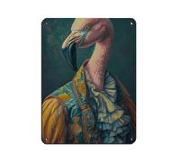 NFFBGFD Flamingo Vintage Portrait Tin Sign Vintage Metal Pub Club Cafe Bar Home Wall Art Decoration Poster Retro 12x16inch(30x40cm)