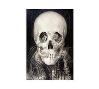 NFFBGFD Gothic Optical Illusion Skull Canvas Poster Wall Art Print Picture Paintings 12x18inch(30x45cm)