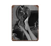 NFFBGFD High Heels Disco Ball Print Retro Poster Metal Tin Sign Chic Art Retro Iron Painting Bar People Cave Cafe Family Garage Poster Wall Decoration 12x16inch(30x40cm)