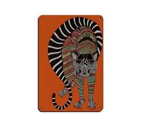 NFFBGFD Indian Tiger Print, Tribal Gond Ar Tin Sign Vintage Metal Pub Club Cafe Bar Home Wall Art Decoration Poster Retro 8x12inch(20x30cm)