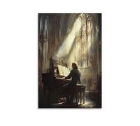 NFFBGFD Johann Sebastian Bach Canvas Poster Bedroom Decor Landscape Office Room Decor Gift 12x18inch(30x45cm)