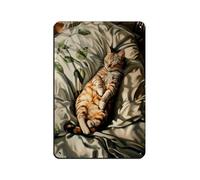 NFFBGFD Lazy Cat in Bed Paint Tin Sign Vintage Metal Pub Club Cafe Bar Home Wall Art Decoration Poster Retro 8x12inch(20x30cm)