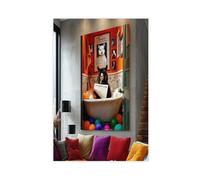 NFFBGFD Llama in The Bathtub Reading The Newspaper And Smoking A Cigar Canvas Poster Wall Art Print Picture Paintings 16x24inch(40x60cm)