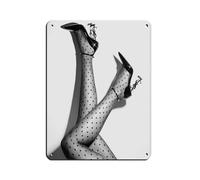 NFFBGFD Luxury High Heels Print Retro Poster Metal Tin Sign Chic Art Retro Iron Painting Bar People Cave Cafe Family Garage Poster Wall Decoration 12x16inch(30x40cm)