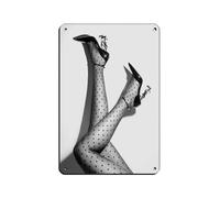 NFFBGFD Luxury High Heels Print Retro Poster Metal Tin Sign Chic Art Retro Iron Painting Bar People Cave Cafe Family Garage Poster Wall Decoration 8x12inch(20x30cm)