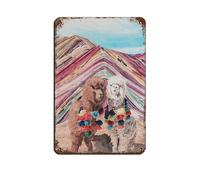NFFBGFD Rainbow Mountain Peru Wall Art Vinicunca Retro Poster Metal Tin Sign Chic Art Retro Iron Painting Bar People Cave Cafe Family Garage Poster Wall Decoration 8x12inch(20x30cm)