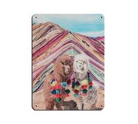NFFBGFD Rainbow Mountain Peru Wall Art Vinicunca Tin Sign Vintage Metal Pub Club Cafe Bar Home Wall Art Decoration Poster Retro 12x16inch(30x40cm)