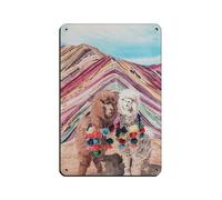 NFFBGFD Rainbow Mountain Peru Wall Art Vinicunca Tin Sign Vintage Metal Pub Club Cafe Bar Home Wall Art Decoration Poster Retro 8x12inch(20x30cm)