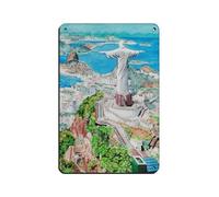 NFFBGFD Rio De Janeiro, Brazil Print Retro Poster Metal Tin Sign Chic Art Retro Iron Painting Bar People Cave Cafe Family Garage Poster Wall Decoration 8x12inch(20x30cm)