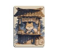 NFFBGFD Shiba Inu Ramen, Ramen Shop Print Tin Sign Vintage Metal Pub Club Cafe Bar Home Wall Art Decoration Poster Retro 12x16inch(30x40cm)