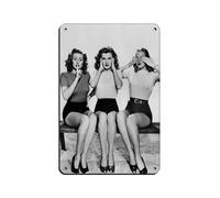 NFFBGFD Speak No Evil Hear No Evil See No Evil Tin Sign Vintage Metal Pub Club Cafe Bar Home Wall Art Decoration Poster Retro 8x12inch(20x30cm)