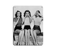 NFFBGFD Speak No Evil Hear No Evil See No Evil Tin Sign Vintage Metal Pub Club Cafe Bar Home Wall Art Decoration Poster Retro 12x16inch(30x40cm)